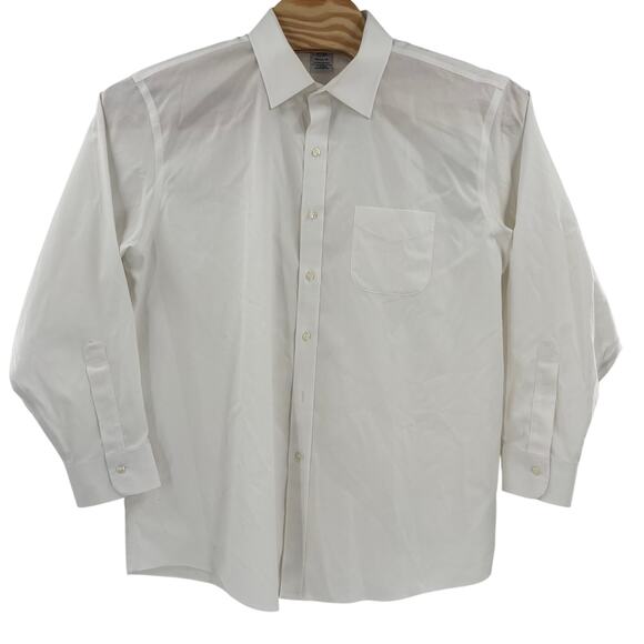 Brooks Brothers 17 1/2-34 White Long Sleeve Button Down Regent Fit Dress Shirt - Picture 3 of 5